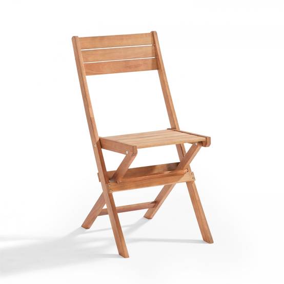 Oviala - Table et 2 chaises pliantes en bois d'eucalyptus Sete - Oviala - Imagen 6
