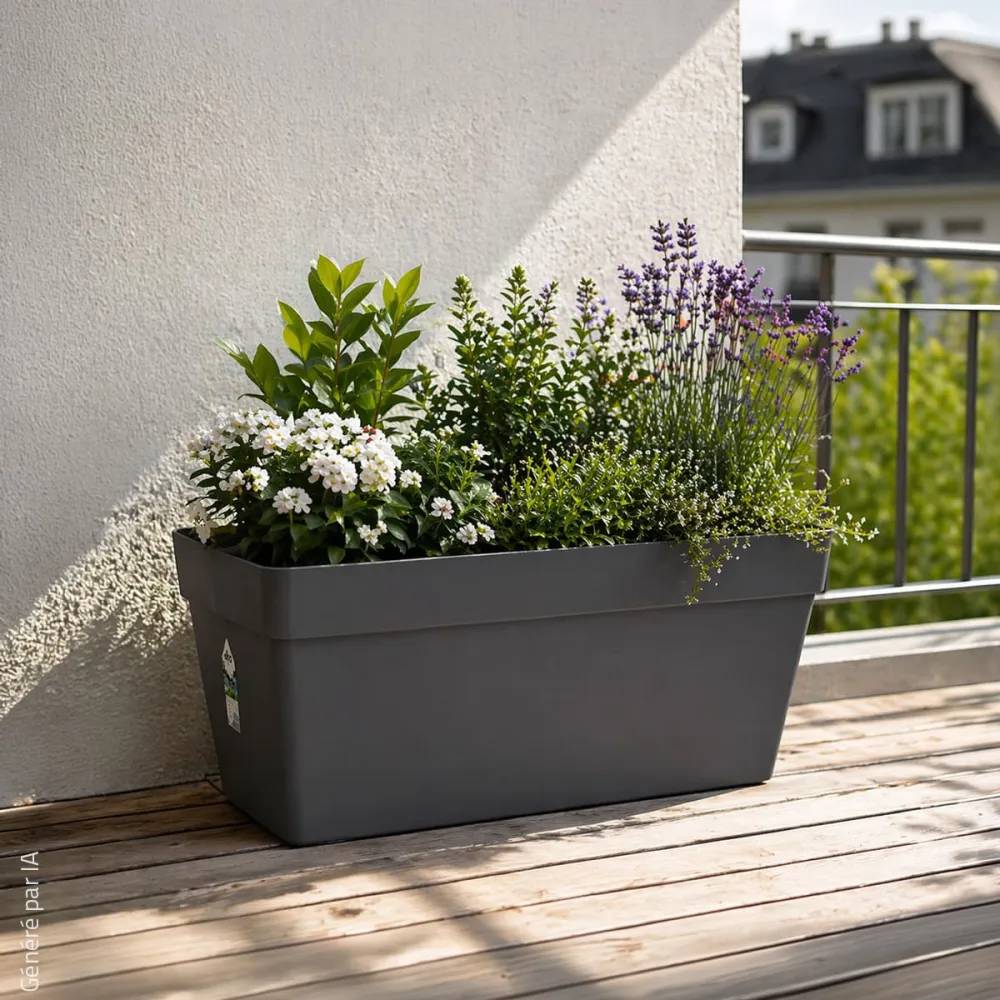 Elho - Lot de 2Jardinières 70 cm Elho® - Gris - Réservoir intégré - Image 5