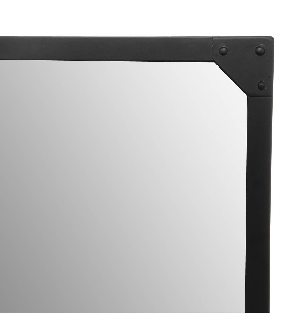 Miroir mural rectangle en Métal Noir style Industriel 45 x 150 cm - Imagen 2