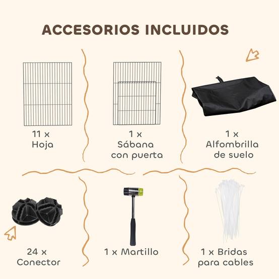 Enclos métallique pour animaux de compagnie de 12 panneaux DIY, tapis imperméable, parc pour cochons d'Inde, hérissons 120x60x40 cm Noir - Image 9