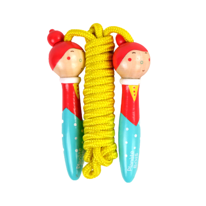 Mgm - Corde à sauter enfant 220cm en Bois bleu et rouge - Mgm