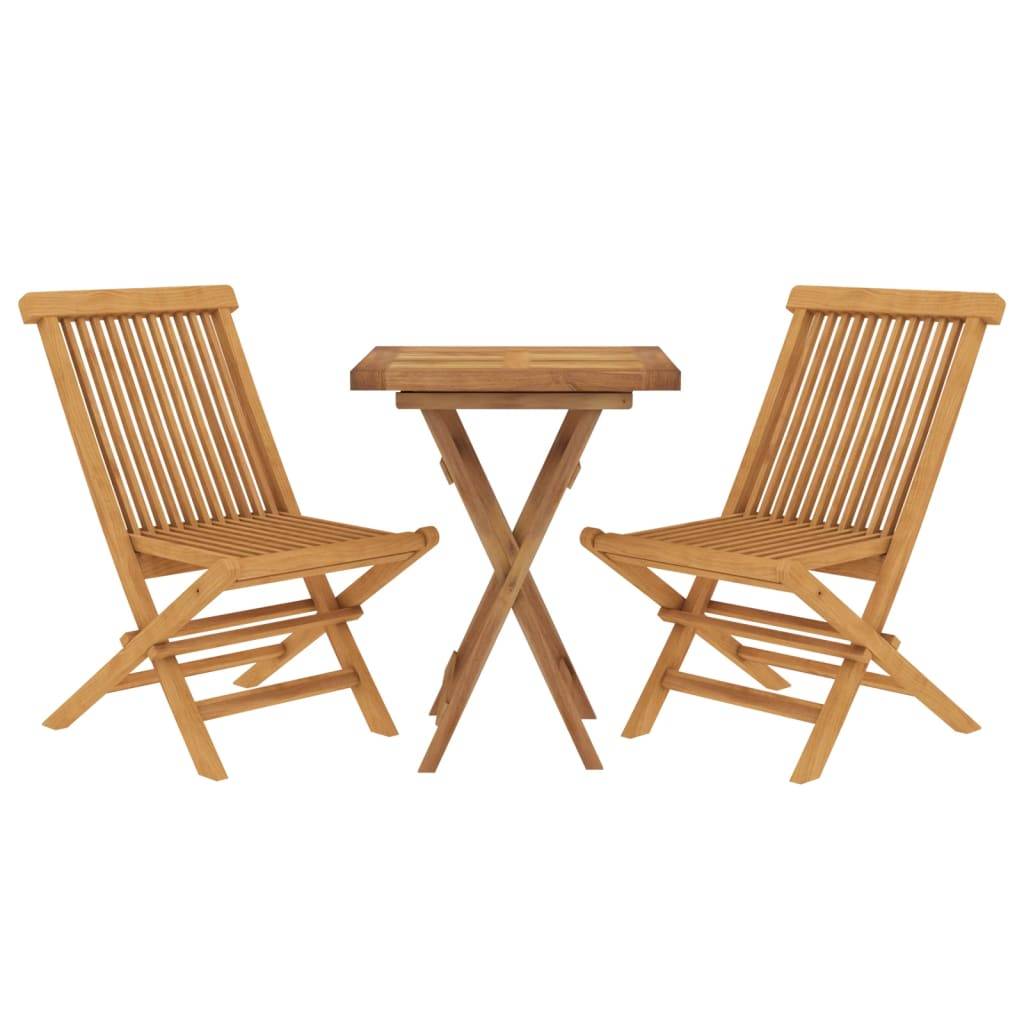 Maison Chic - Ensemble de 3 pcs table de jardin avec chaises - mobilier de jardin Bois de teck massif - Image 3
