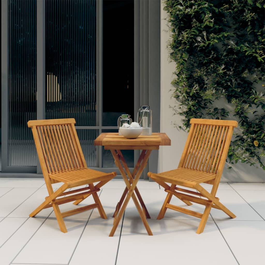 Maison Chic - Ensemble de 3 pcs table de jardin avec chaises - mobilier de jardin Bois de teck massif - Image 2