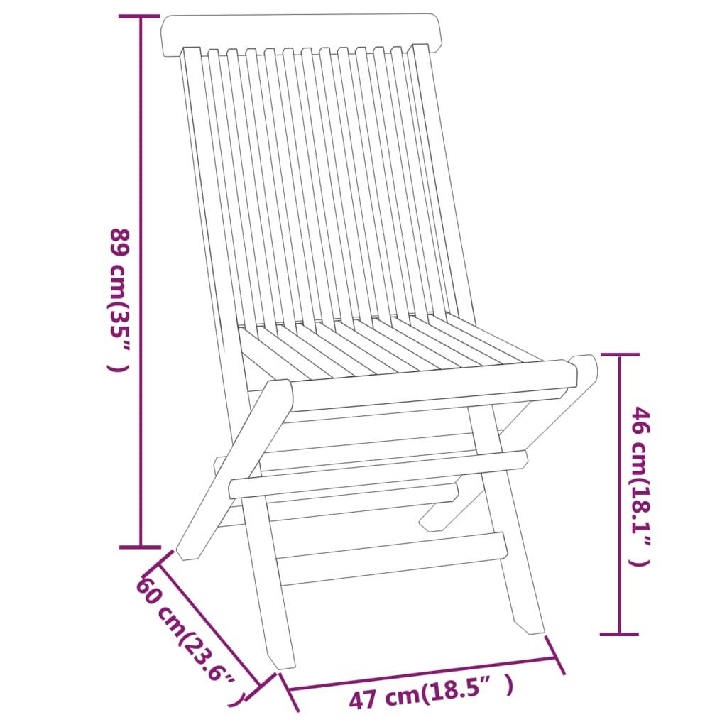 Maison Chic - Ensemble de 3 pcs table de jardin avec chaises - mobilier de jardin Bois de teck massif - Image 9