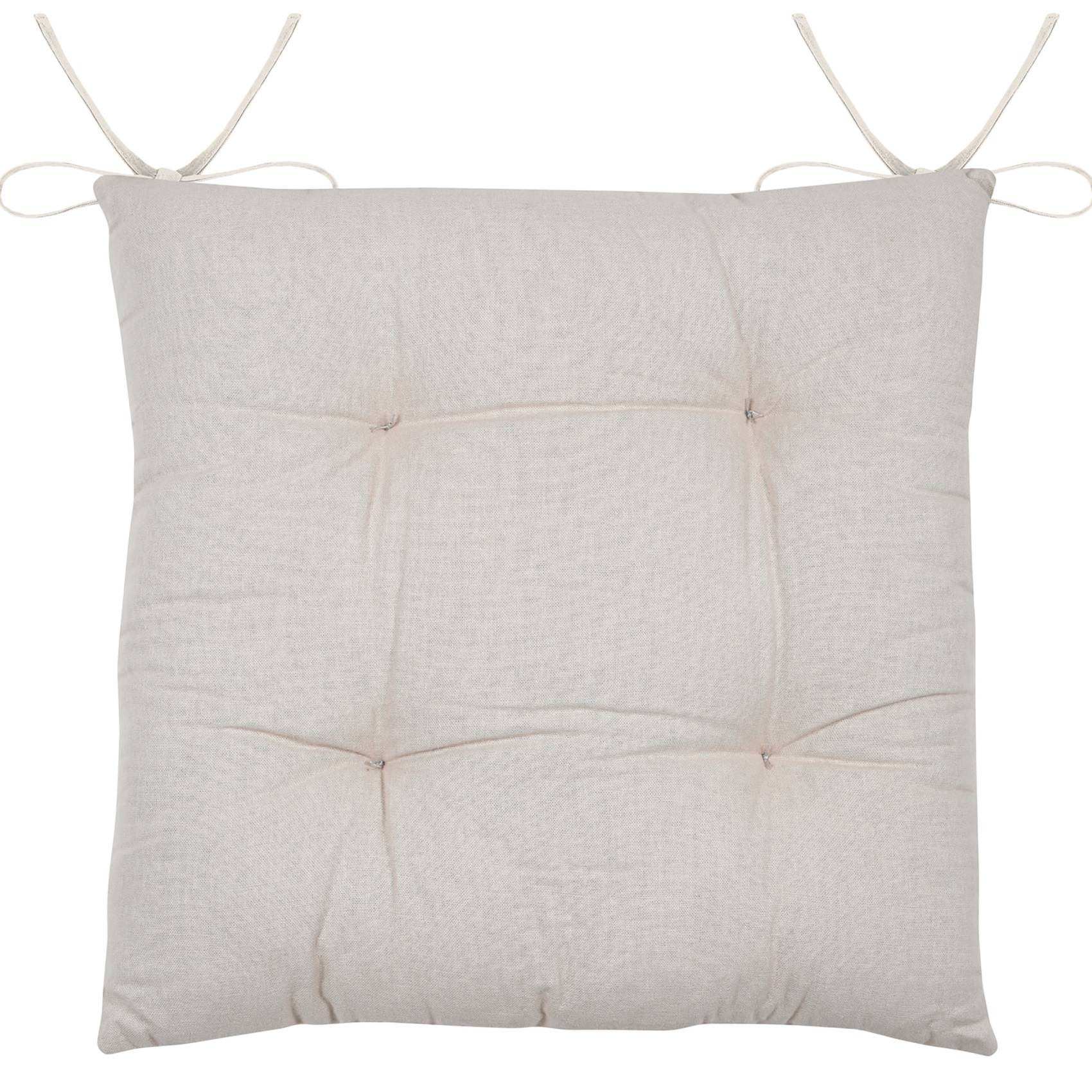 Lovely Casa - Galette de chaise brodée motif palmier - LOVELY CASA - Coton - Gris - Image 3