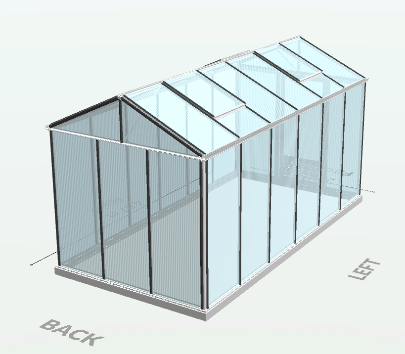 Serre en polycarbonate 8mm alvéolés - Euro Maxi - Alu - 10m² - GRIS ALUMINIUM - L'atelier des serres - Image 7