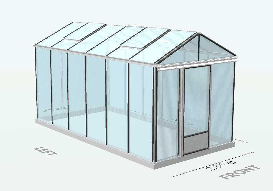 Serre en polycarbonate 8mm alvéolés - Euro Maxi - Alu - 10m² - GRIS ALUMINIUM - L'atelier des serres - Image 6