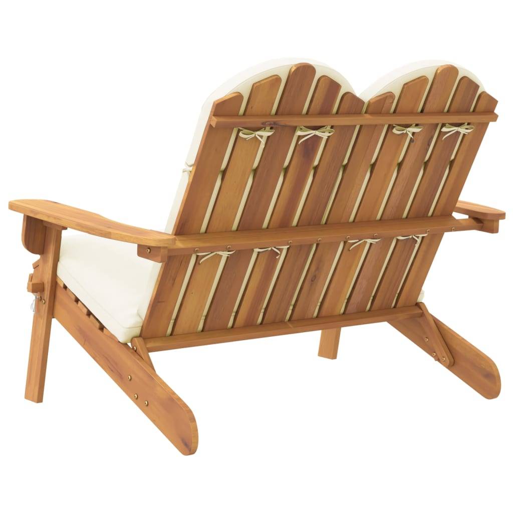 Helloshop26 - Banc de jardin meuble de patio d'extérieur terrasse adirondack et coussins 126 cm bois massif acacia - Imagen 4