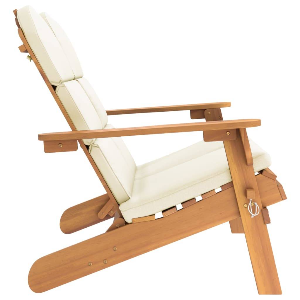 Helloshop26 - Banc de jardin meuble de patio d'extérieur terrasse adirondack et coussins 126 cm bois massif acacia - Imagen 3