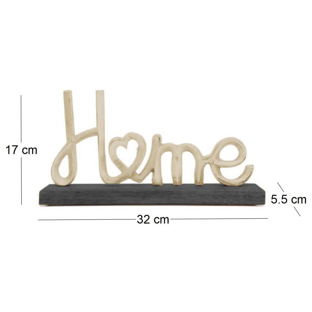 Sil - Décoration en aluminium et manguier Or et noir Home Sil - Imagen 2