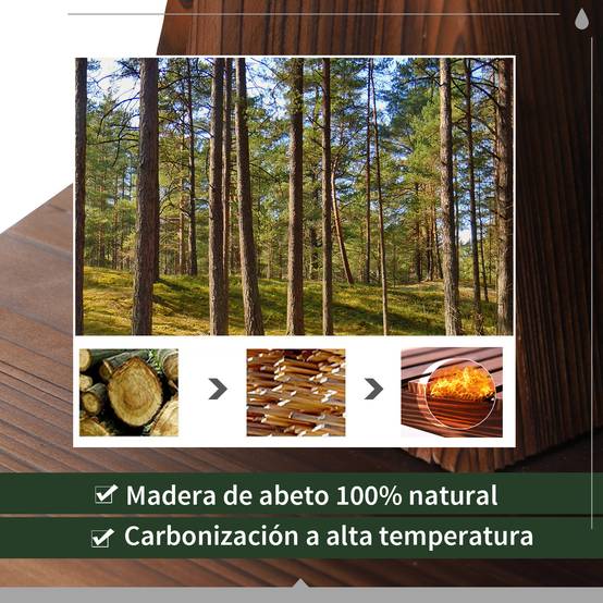 Fontaine de jardin bois sapin cascade 2 niveaux pompe électrique débit réglable 44x44x58cm naturel - ComfortXL Outdoor Living - Image 8