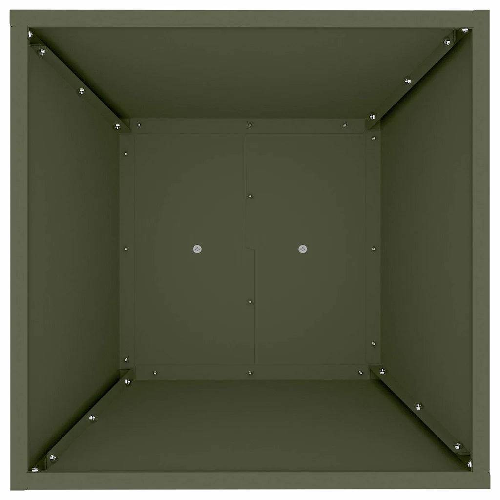 Helloshop26 - Lot de 2 jardinières pilier modernes 40 x 40 x 100 cm décoration extérieure style contemporain en matériau olive - Image 4