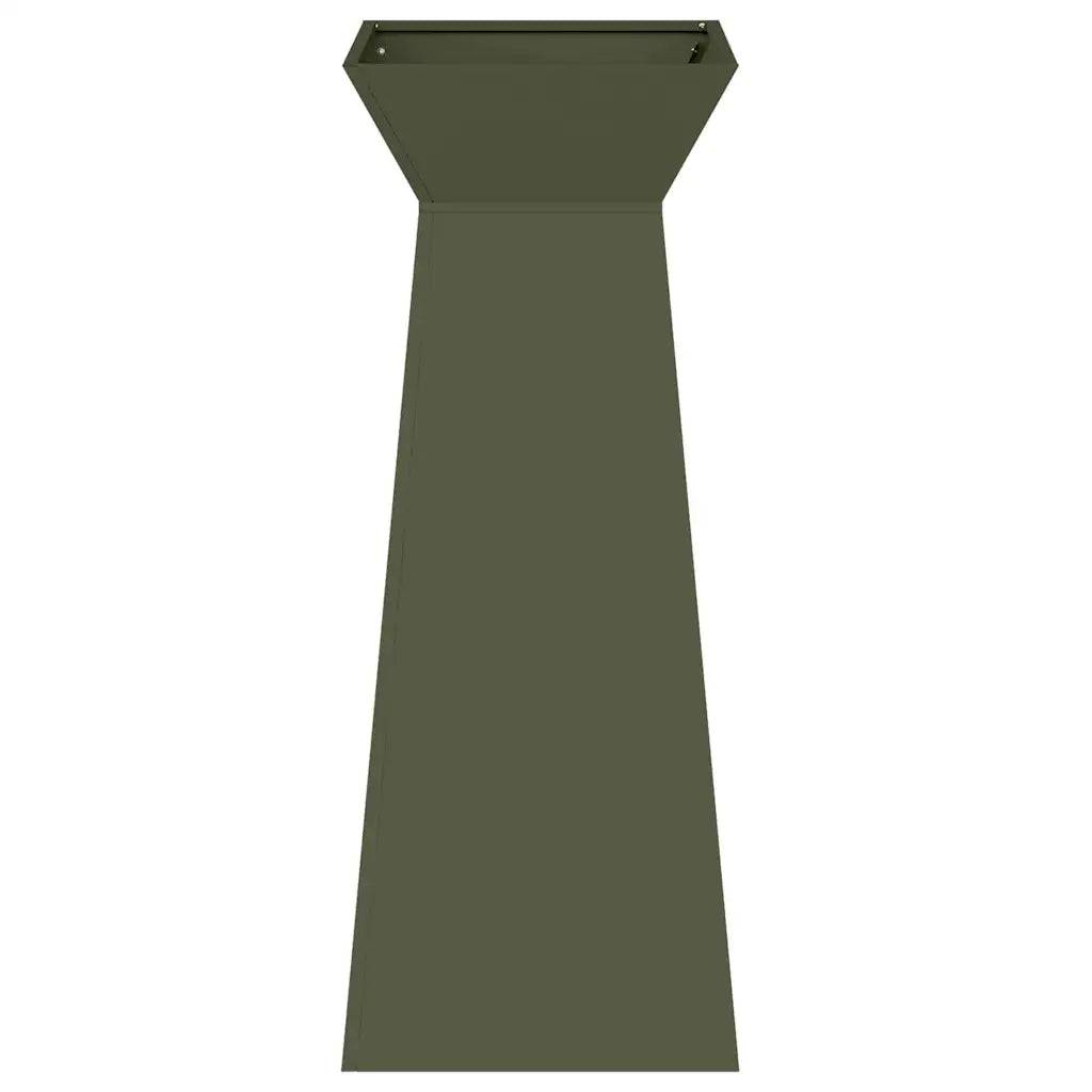 Helloshop26 - Lot de 2 jardinières pilier modernes 40 x 40 x 100 cm décoration extérieure style contemporain en matériau olive - Image 3