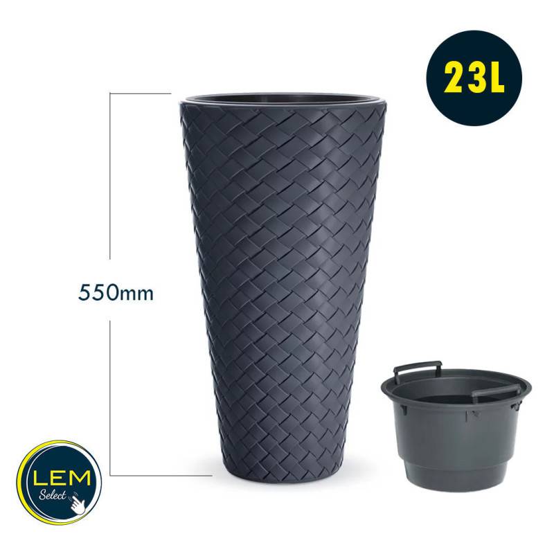 Lem Select - Pot de fleurs Matuba Slim Anthracite 23L - Imagen 2