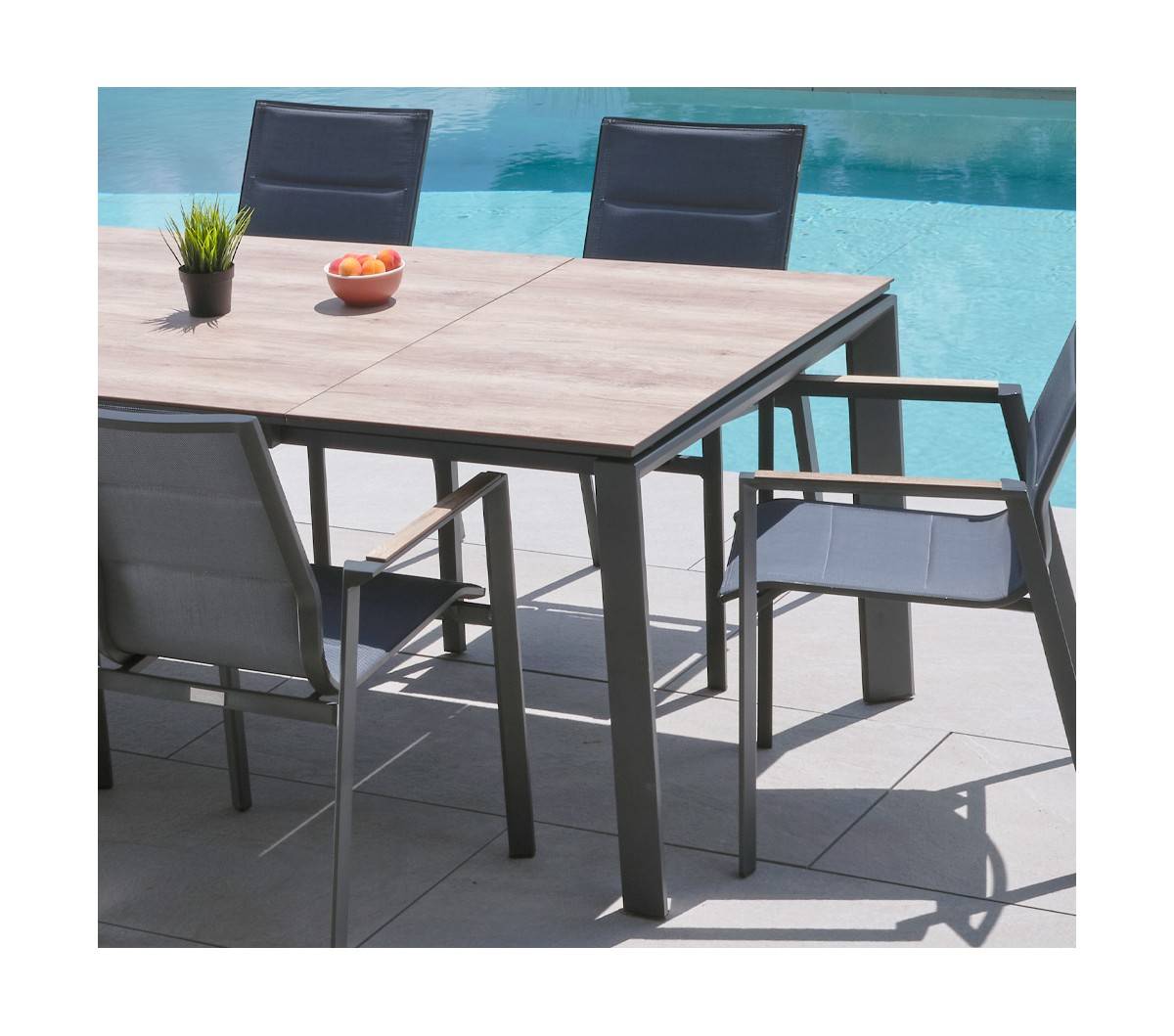 8 places - FONTAMENTO en Aluminium - Ensemble table et chaises de jardin - Imagen 3