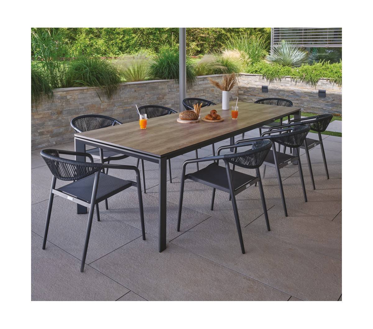 8 places - FONTAMENTO en Aluminium - Ensemble table et chaises de jardin - Imagen 1