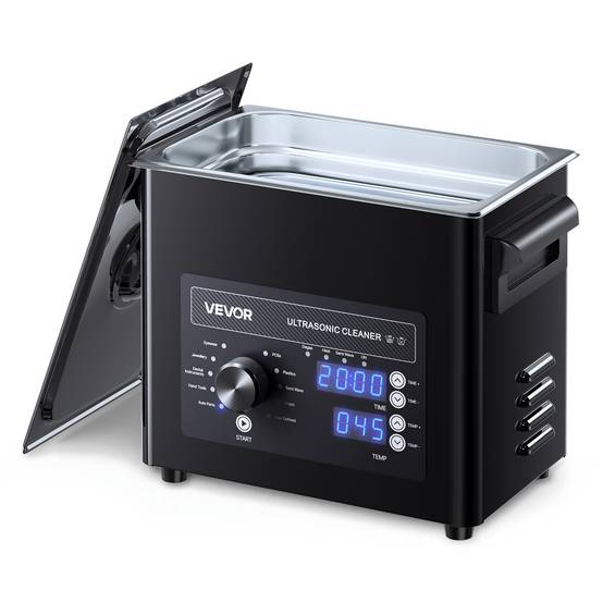 Vevor - VEVOR Nettoyeur à ultrasons 3 L, inox 304, 40 kHz, 2 transducteurs, minuterie 0–90 min, panier et boule de nettoyage, noir. - Image 1