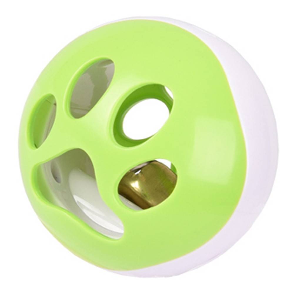 Balle a LED pour chat ø 6.4 cm avec grelot et bruit oiseau Rango vert-blanc - Imagen 1