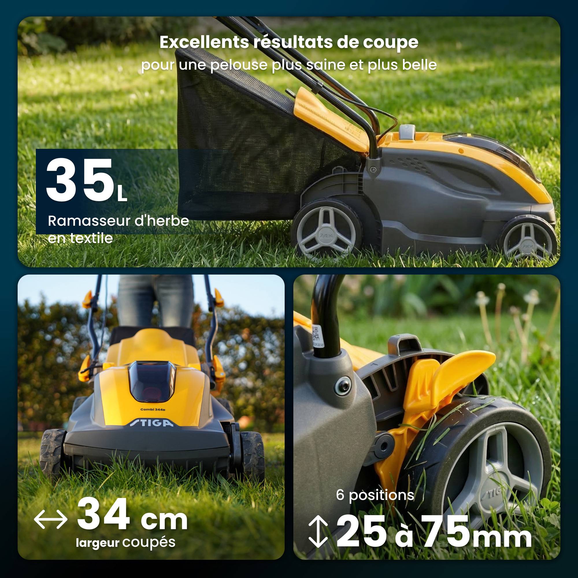 Stiga - Tondeuse Combi336e Kit, batterie 48V 2 Ah, largeur 34 cm - STIGA - Image 2