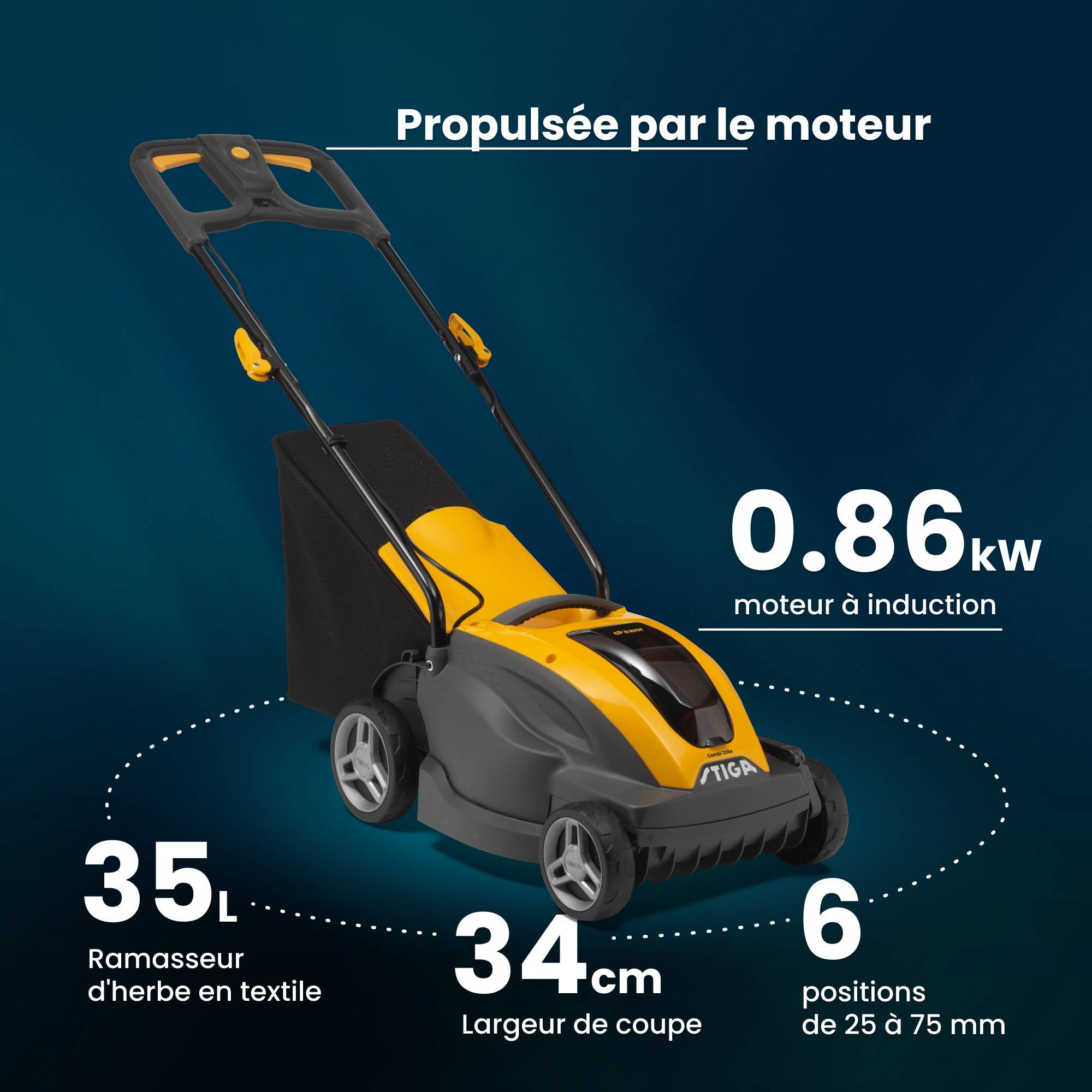 Stiga - Tondeuse Combi336e Kit, batterie 48V 2 Ah, largeur 34 cm - STIGA - Image 7