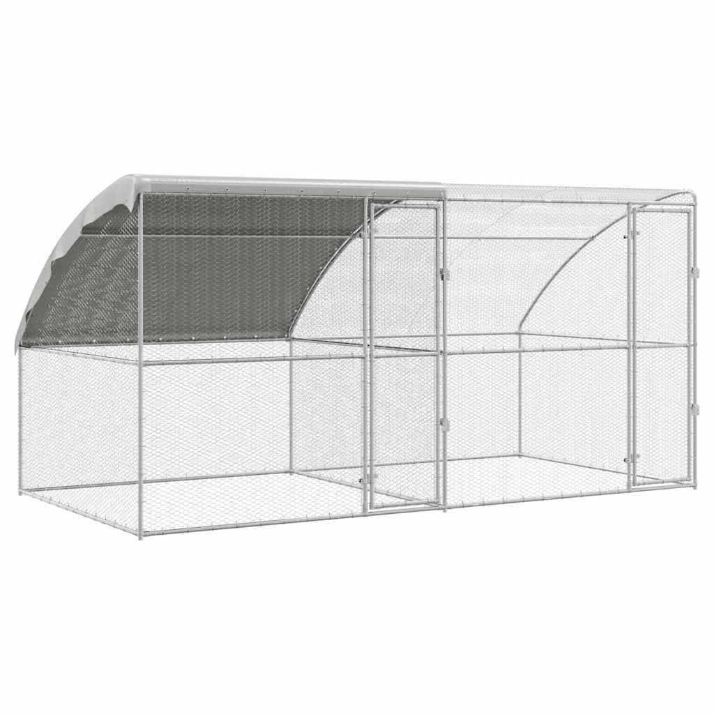 Enclos à poules 4x2m acier galvanisé cage extérieure pour volailles jardin – ComfortXL Outdoor Living - Image 2