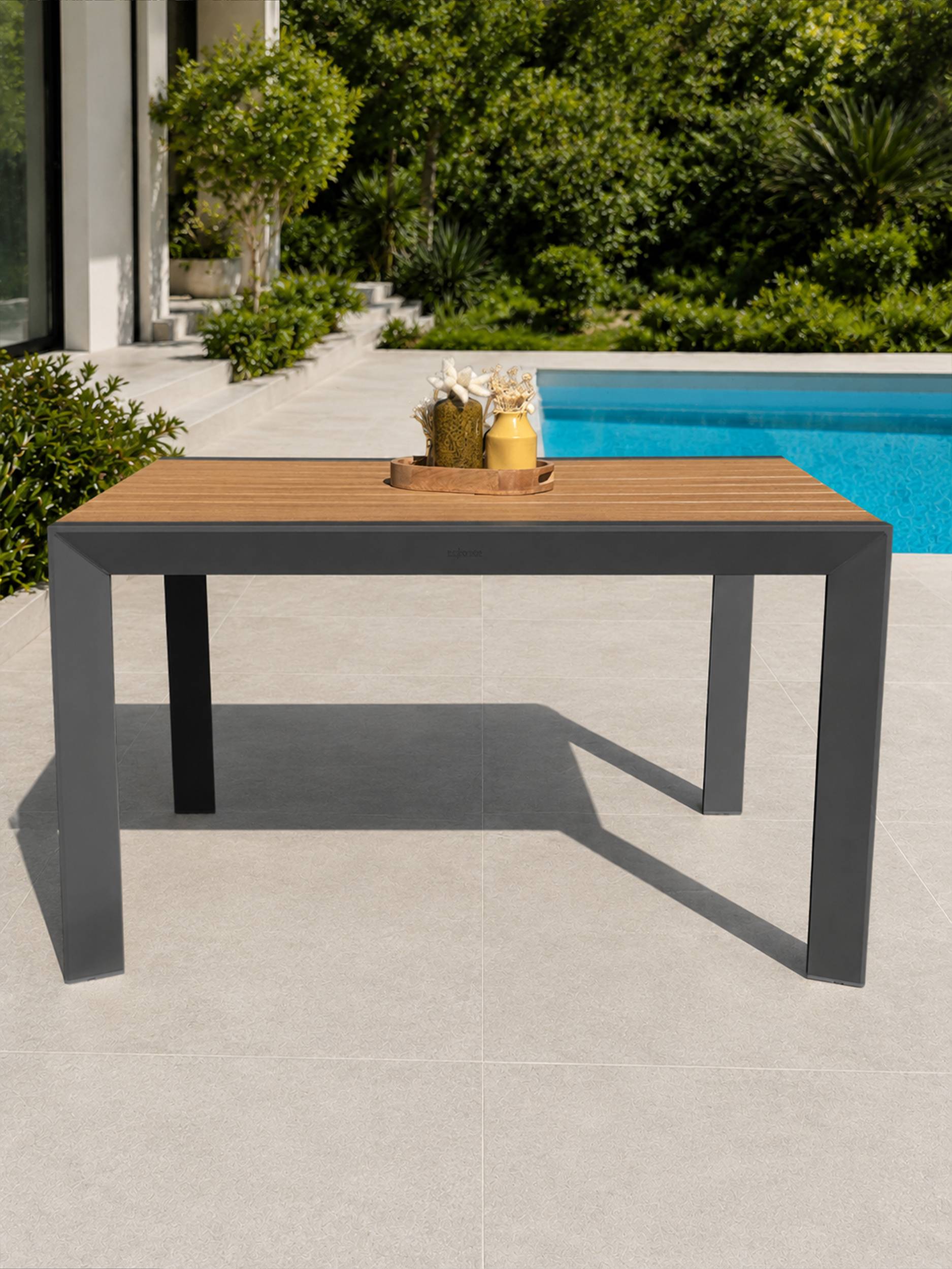 Dcb Garden - Ensemble repas de jardin 4 places en alu - Gris anthracite - TONGA - Image 6