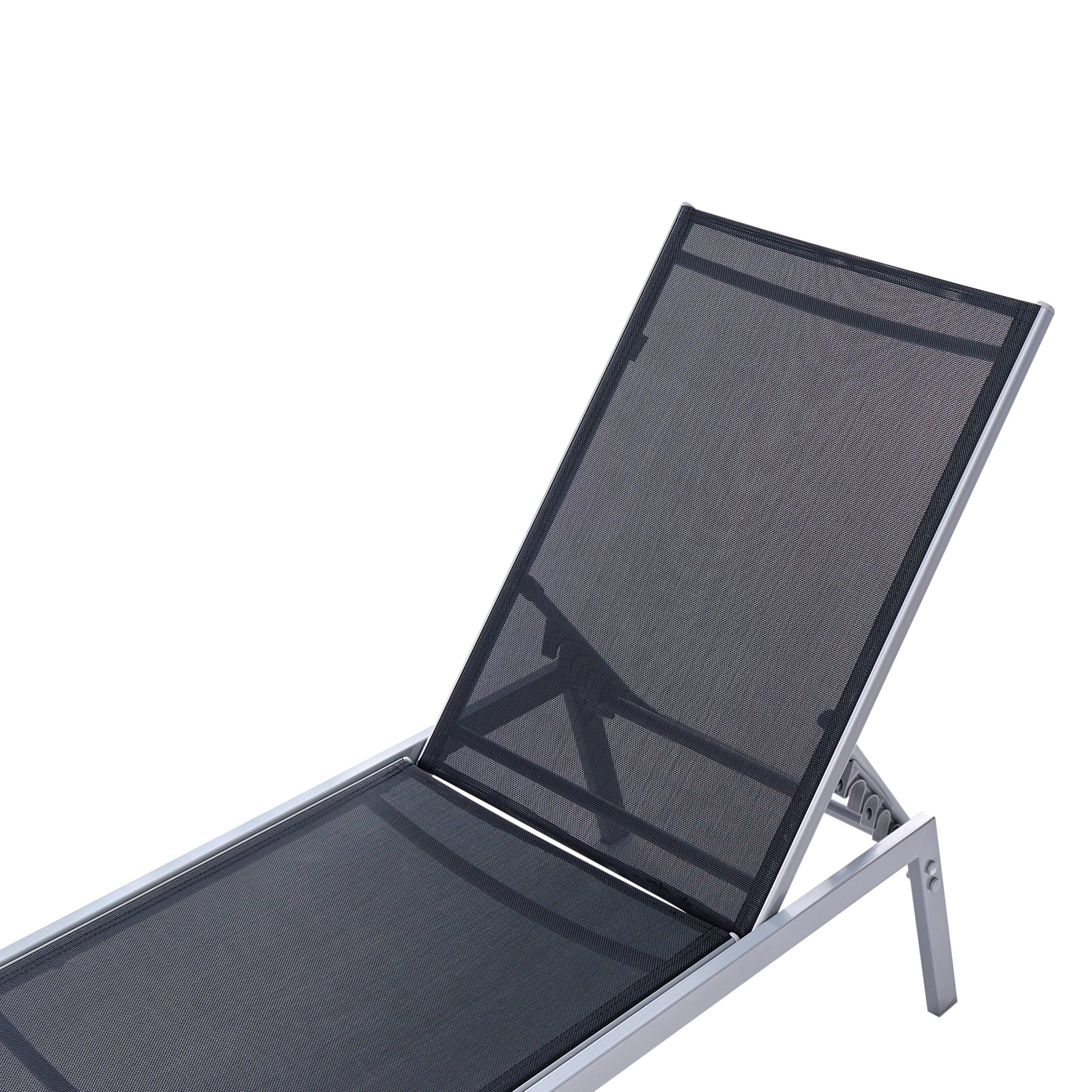 Beliani - Chaise longue Acier Noir NOLI - Beliani - Imagen 8