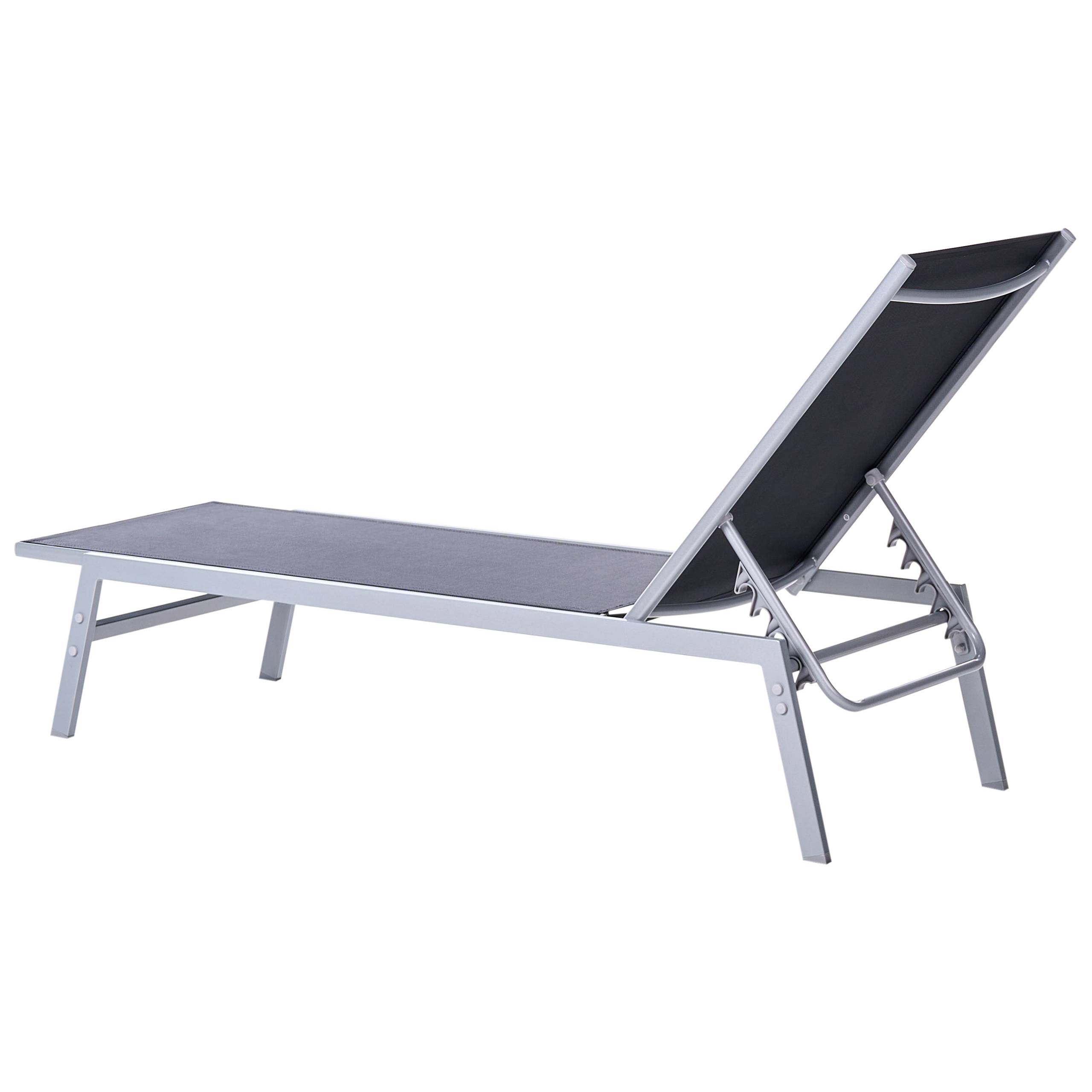 Beliani - Chaise longue Acier Noir NOLI - Beliani - Imagen 7