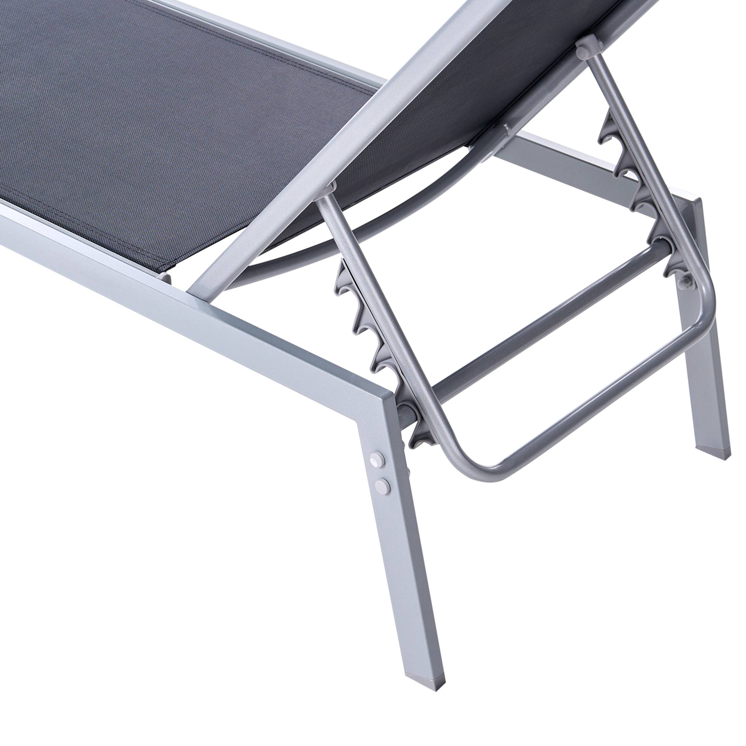 Beliani - Chaise longue Acier Noir NOLI - Beliani - Imagen 9