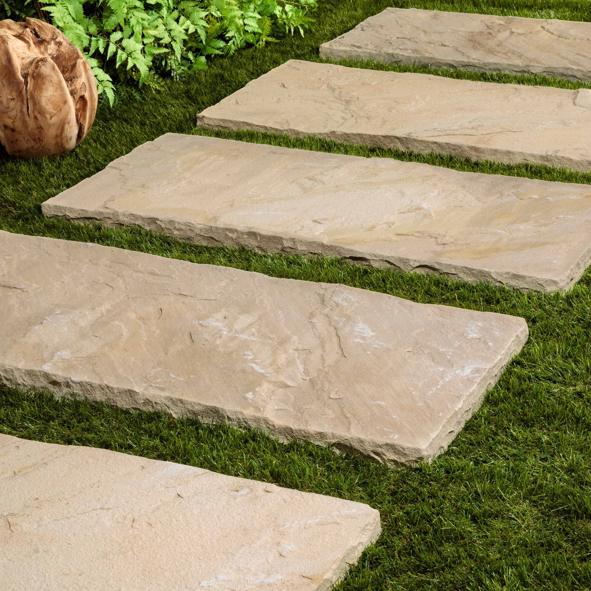 RO'MA Nature - Pas japonais Rectangle Grès Kandla Beige 100x50x4 cm (à l'unité) - RO'MA NATURE - Image 1