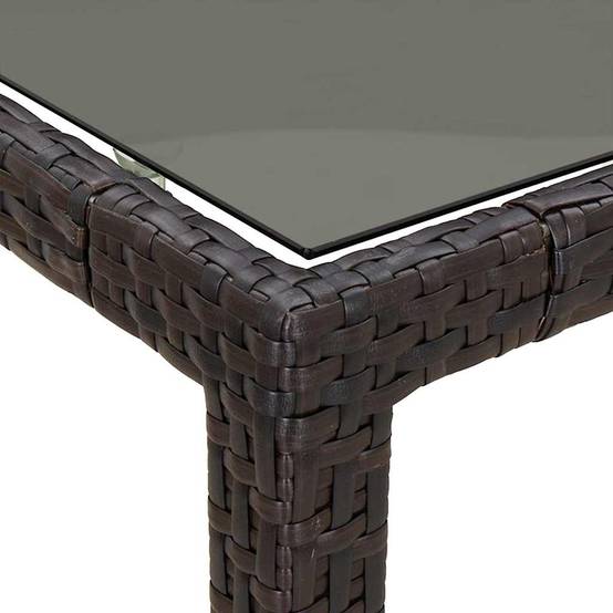 Table de jardin polyrotin marron 90 x 90 x 75 cm - PANGIVO - Image 6