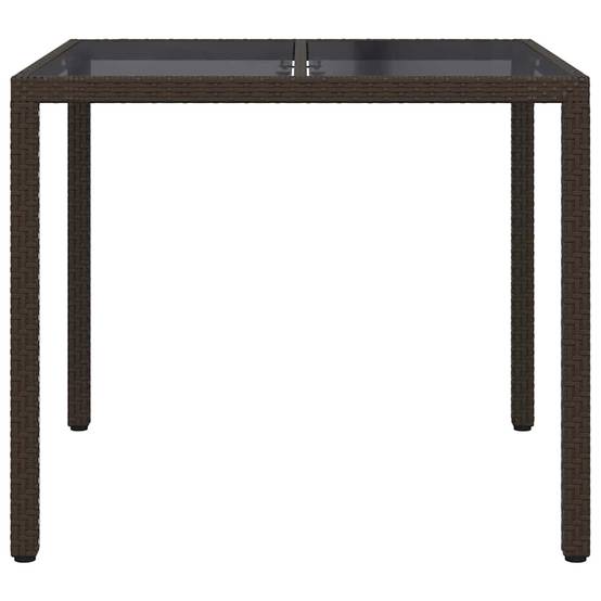Table de jardin polyrotin marron 90 x 90 x 75 cm - PANGIVO - Image 3