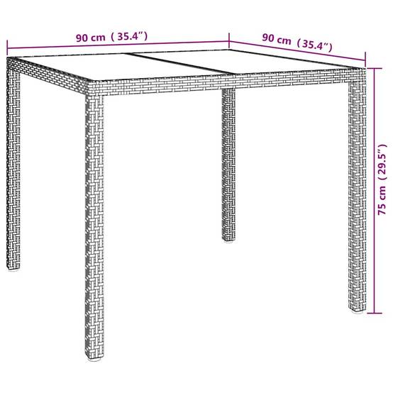 Table de jardin polyrotin marron 90 x 90 x 75 cm - PANGIVO - Image 7