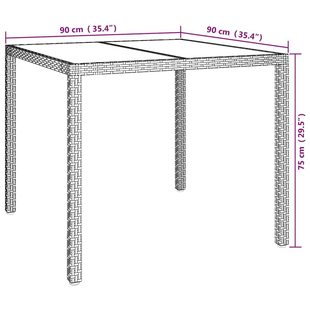 Table de jardin polyrotin marron 90 x 90 x 75 cm - PANGIVO - Image 7