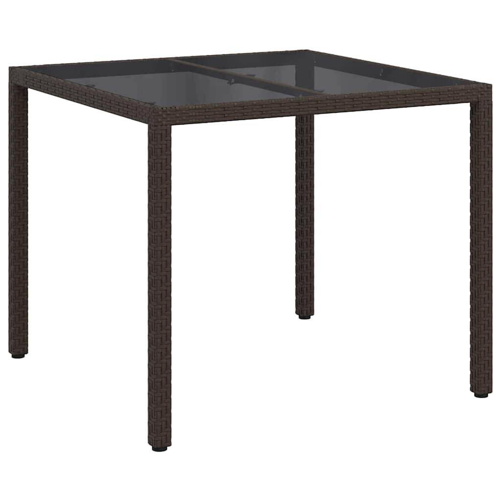 Table de jardin polyrotin marron 90 x 90 x 75 cm - PANGIVO - Image 2