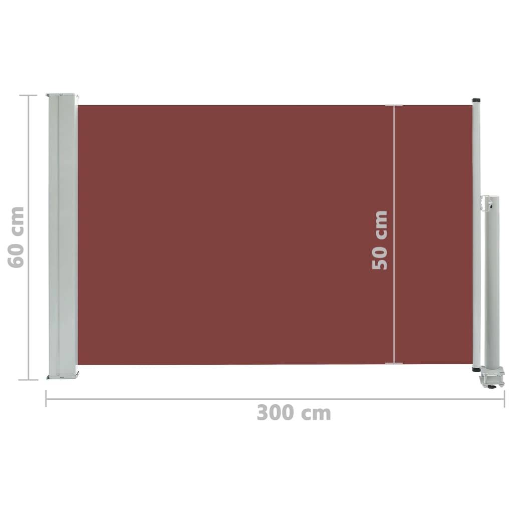 Helloshop26 - Auvent paravent store brise-vue latéral rétractable de patio jardin terrasse balcon protection visuelle écran 60 x 300 cm marron - Imagen 6