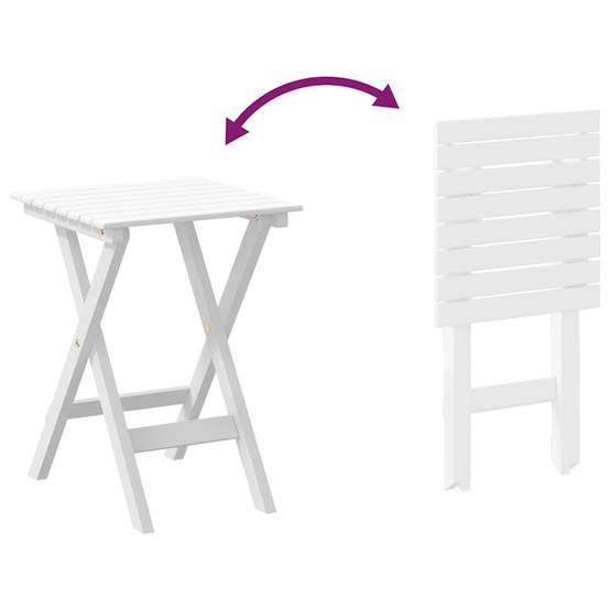 Table d'appoint pliable bois de peuplier blanc 35 x 35 x 46 cm - PANGIVO - Image 8