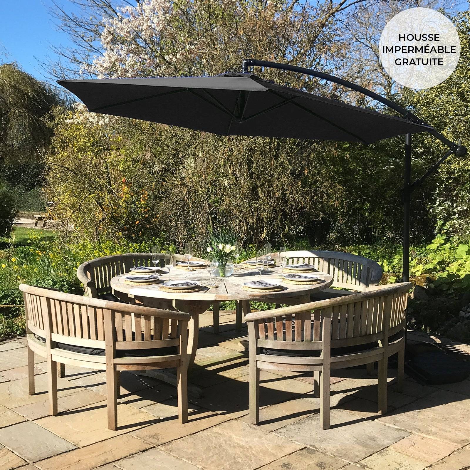 Monstershop - Parasol Cantilever Noir - Imagen 2
