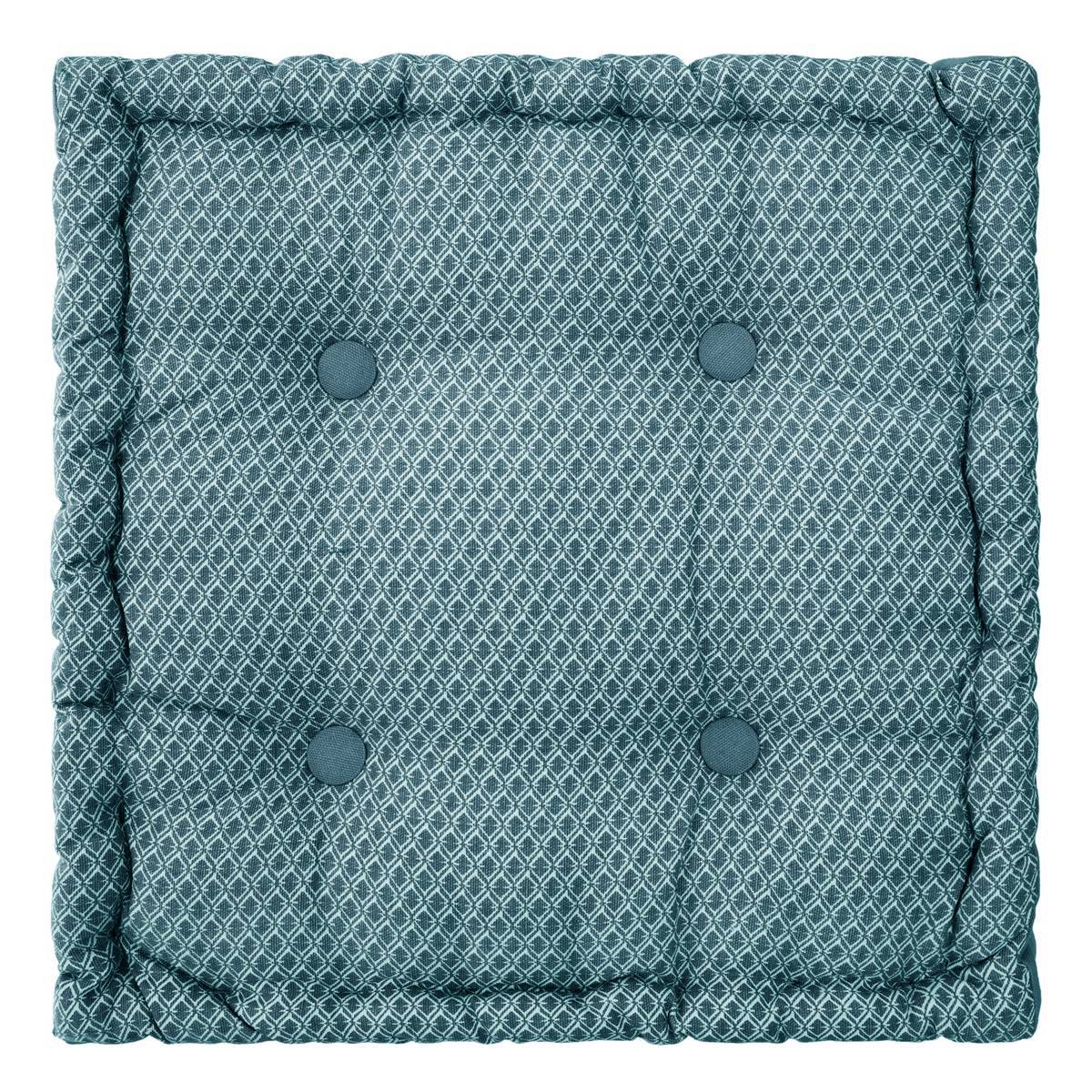 Atmosphera - Coussin de sol "Otto" bleu canard 40x40cm - Atmosphera Créateur d'intérieur - Imagen 2