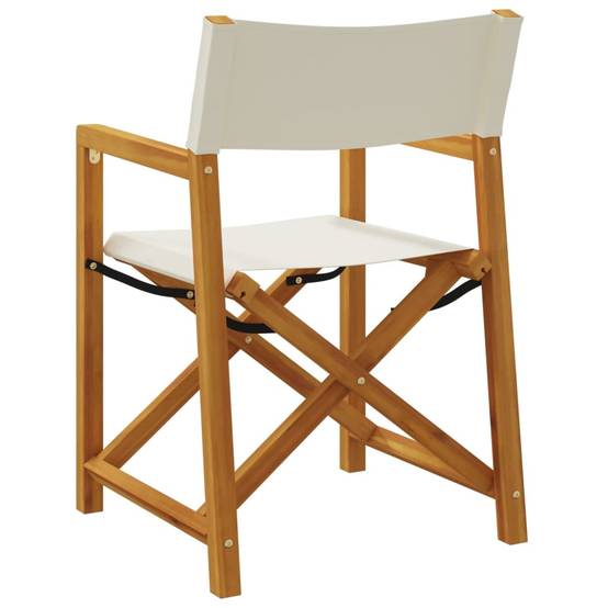 Lot de 2 Chaises de jardin pliables - Chaises d'extérieur - Chaise pliante de jardin blanc crème tissu-JU12438 - Image 6