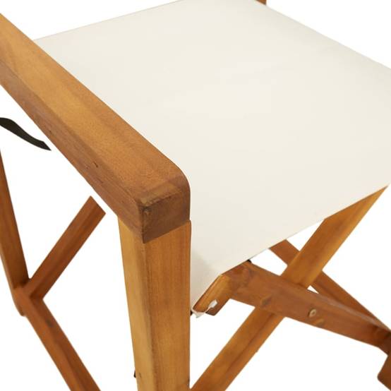 Lot de 2 Chaises de jardin pliables - Chaises d'extérieur - Chaise pliante de jardin blanc crème tissu-JU12438 - Image 8