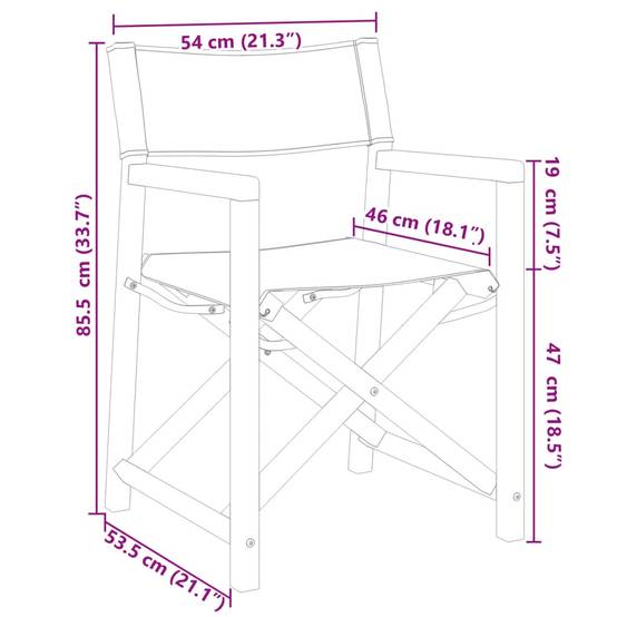 Lot de 2 Chaises de jardin pliables - Chaises d'extérieur - Chaise pliante de jardin blanc crème tissu-JU12438 - Image 9