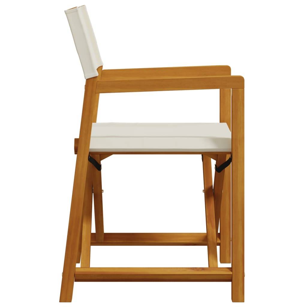 Lot de 2 Chaises de jardin pliables - Chaises d'extérieur - Chaise pliante de jardin blanc crème tissu-JU12438 - Image 5