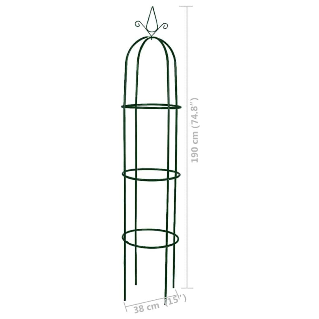 Lot 2 Tuteurs Colonne Fer Forme Tour pour Rosiers Grimpants 190cm Vert - ComfortXL Outdoor Living - Image 7