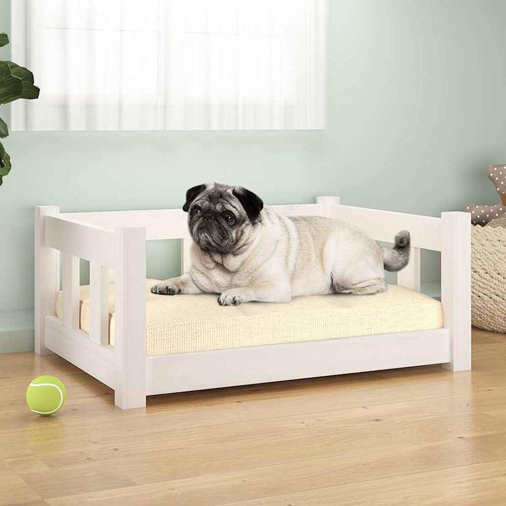 Vidaxl - Lit pour chien Blanc 65,5x50,5x28 cm Bois de pin solide vidaXL 820188 - Imagen 1