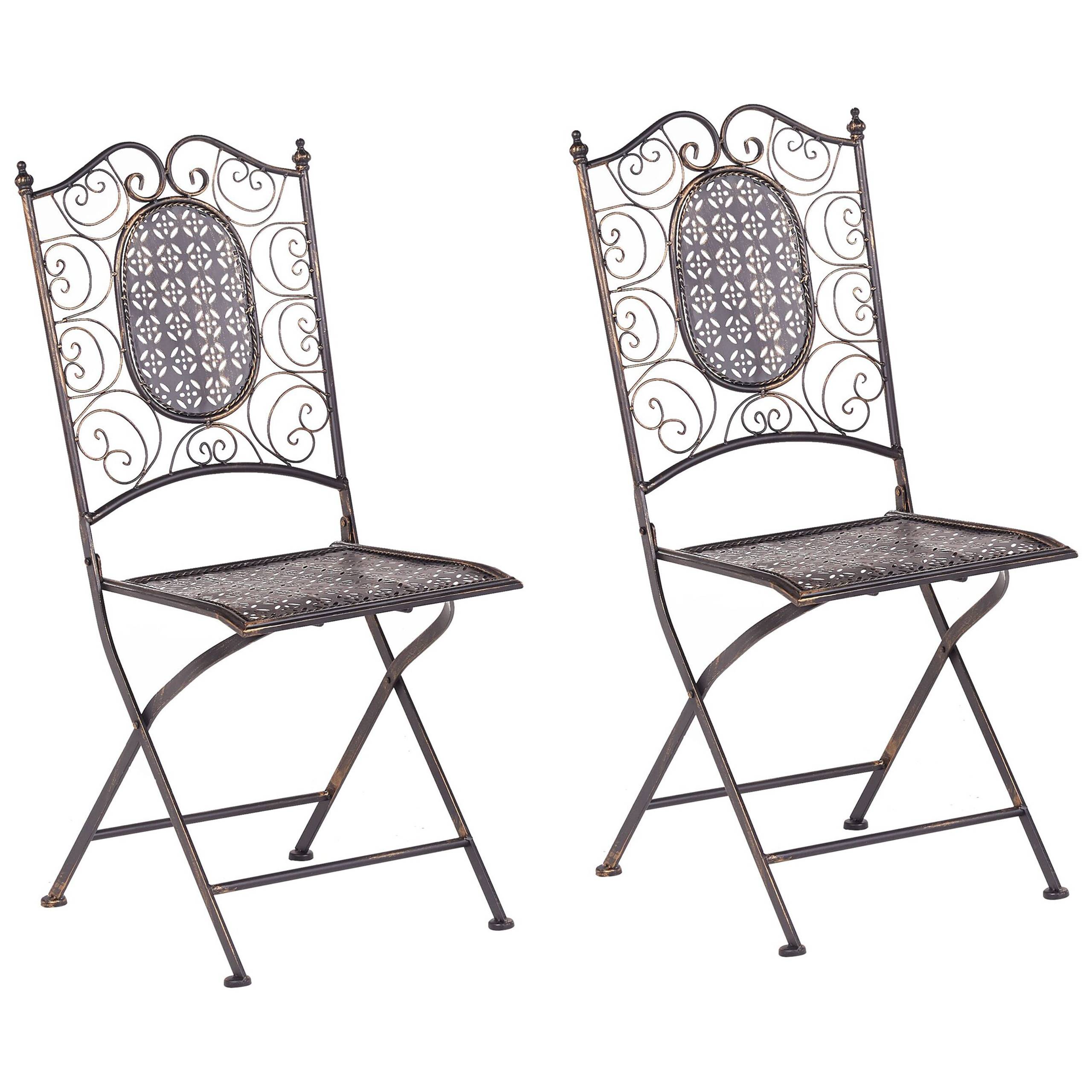 Beliani - Chaise de jardin Métal Noir BORMIO - Beliani - Imagen 2