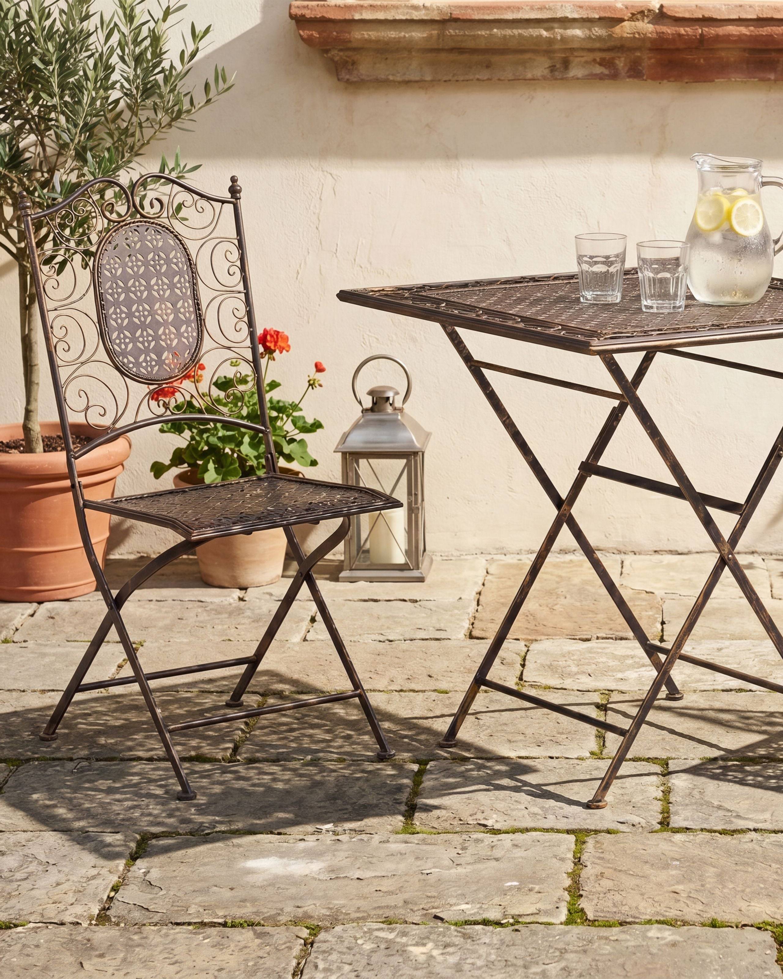 Beliani - Chaise de jardin Métal Noir BORMIO - Beliani - Imagen 1