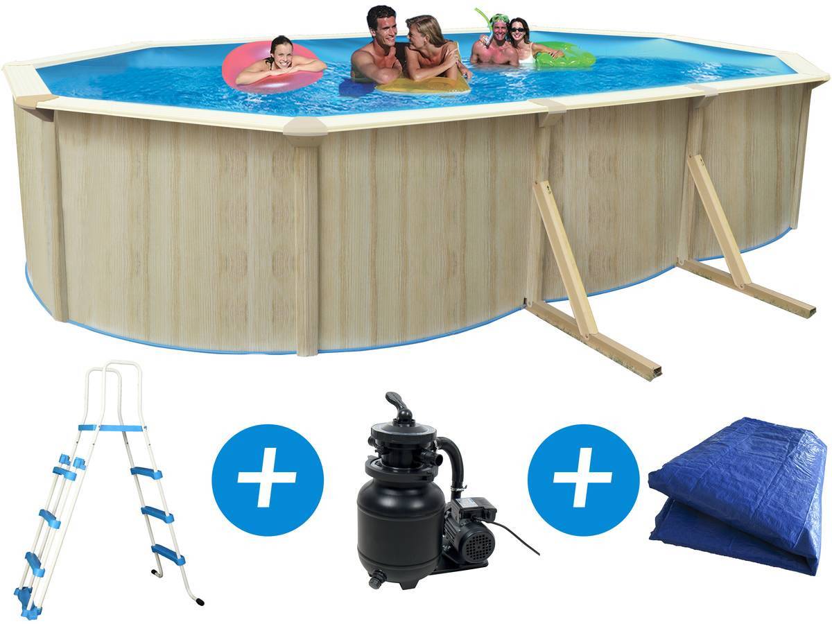 Habitat Et Jardin - Piscine Acier Ovale Aspect Bois "caracas"- 6.10 X 3.60 X 1.20 M -habitat Et Jardin - Imagen 1