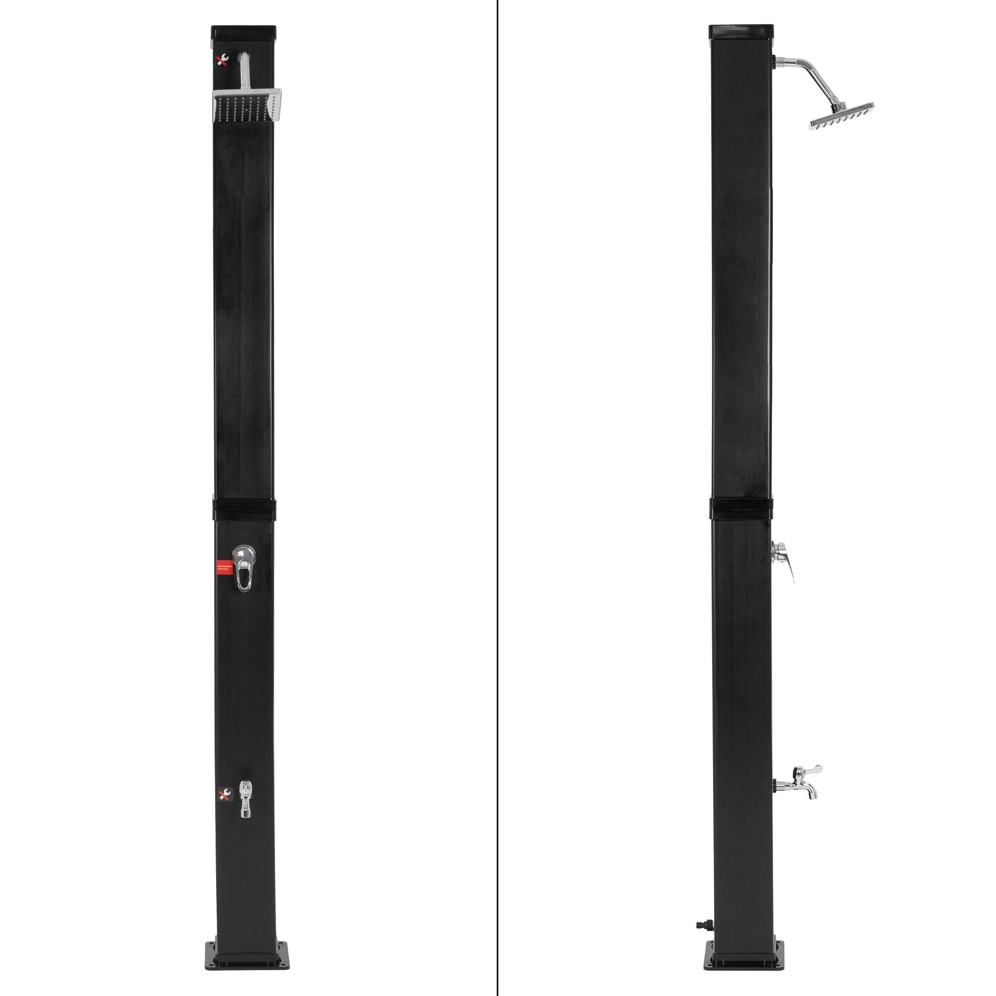 Ml-Design - Douche solaire d'extérieur carré 40 L 217 cm + douche à pied et pomme de doucche - Imagen 2