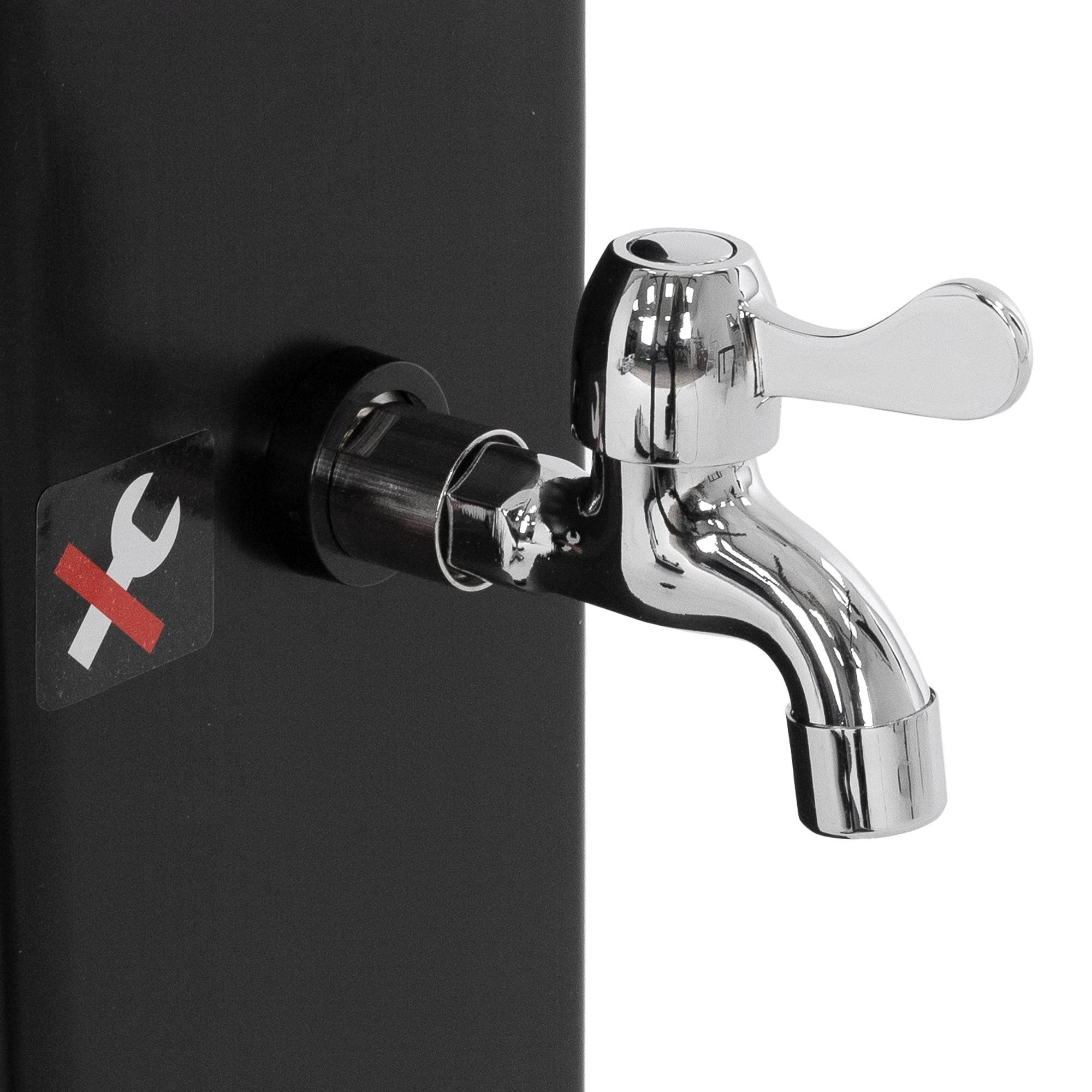 Ml-Design - Douche solaire d'extérieur carré 40 L 217 cm + douche à pied et pomme de doucche - Imagen 5